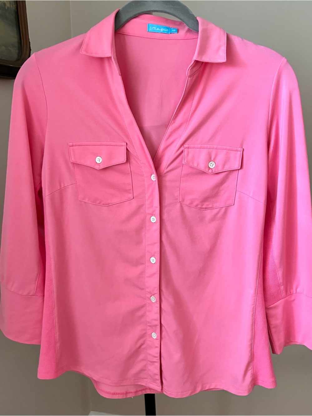 J. McLaughlin Brynn Lynford Jersey Shirt in Pink Size XS
